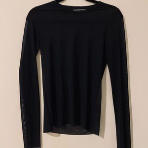 Aritzia Wilfred Black mesh long sleeve top